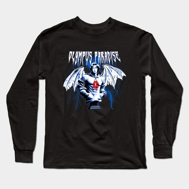 metal statue addicted to life crazy crazy paradise in the precious Olympus Long Sleeve T-Shirt by Quileos